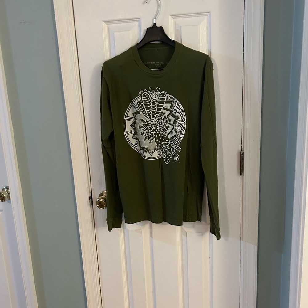 New Normal green long sleeve tee shirt